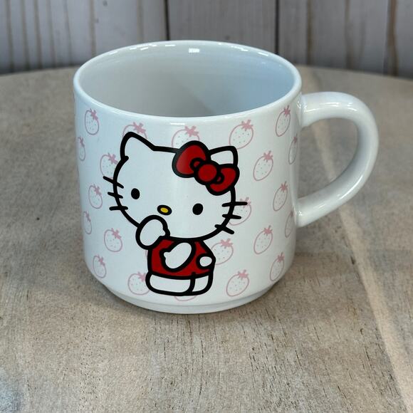 Hello Kitty Stackable Ceramic Mug Set of 4 with Metal Rack Sanrio NEW Cute - Picture 12 of 16